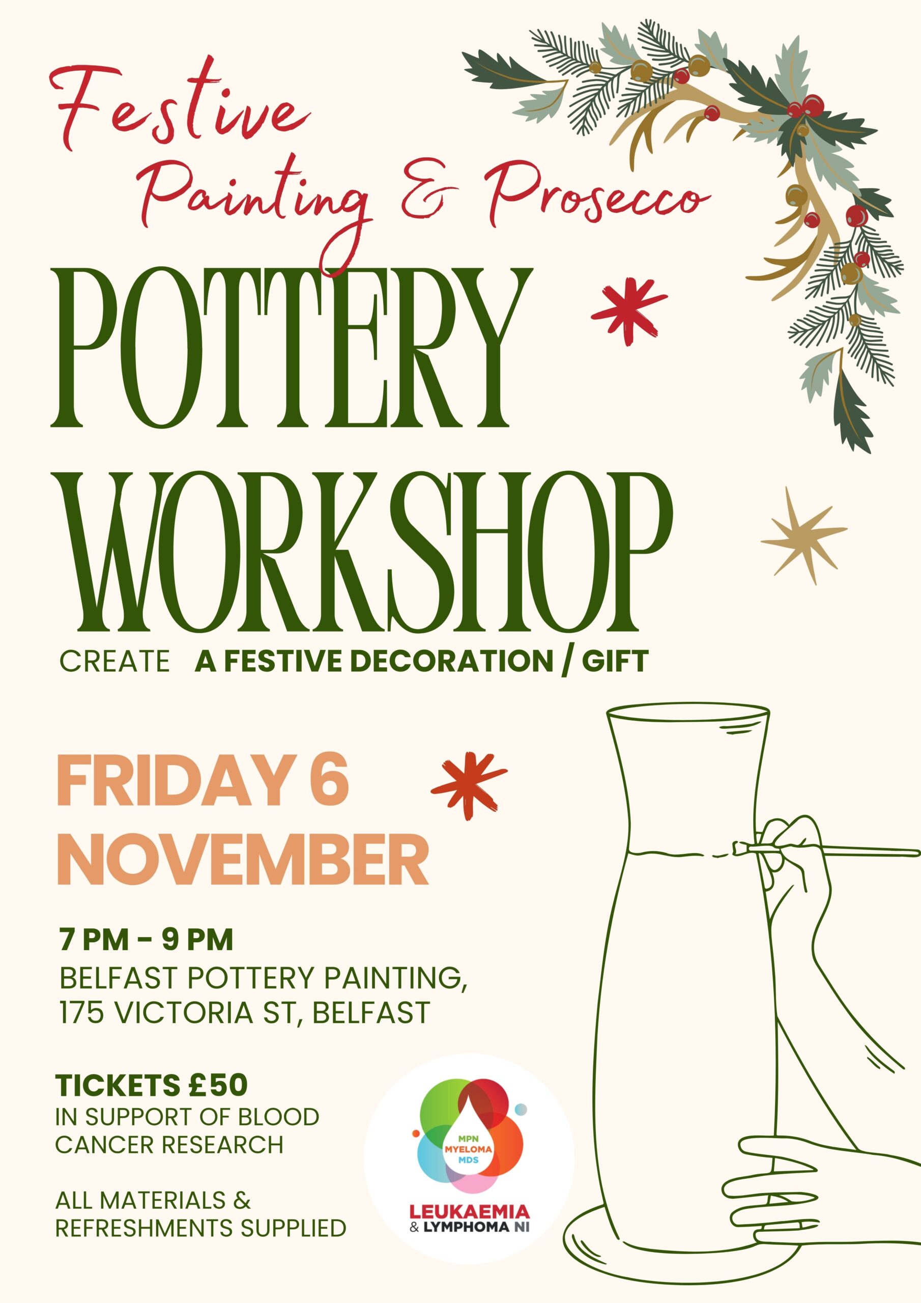 Featured Image for Festive Prosecco & Pottery Painting